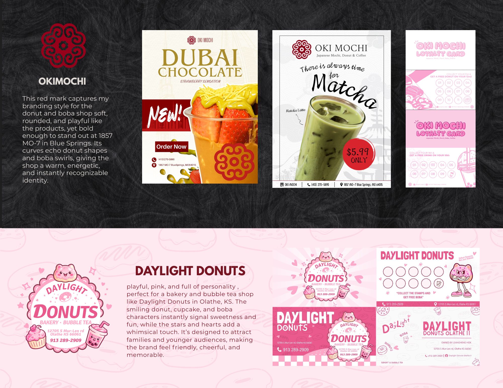 Branding for OKI MOCHI and Daylight Donuts