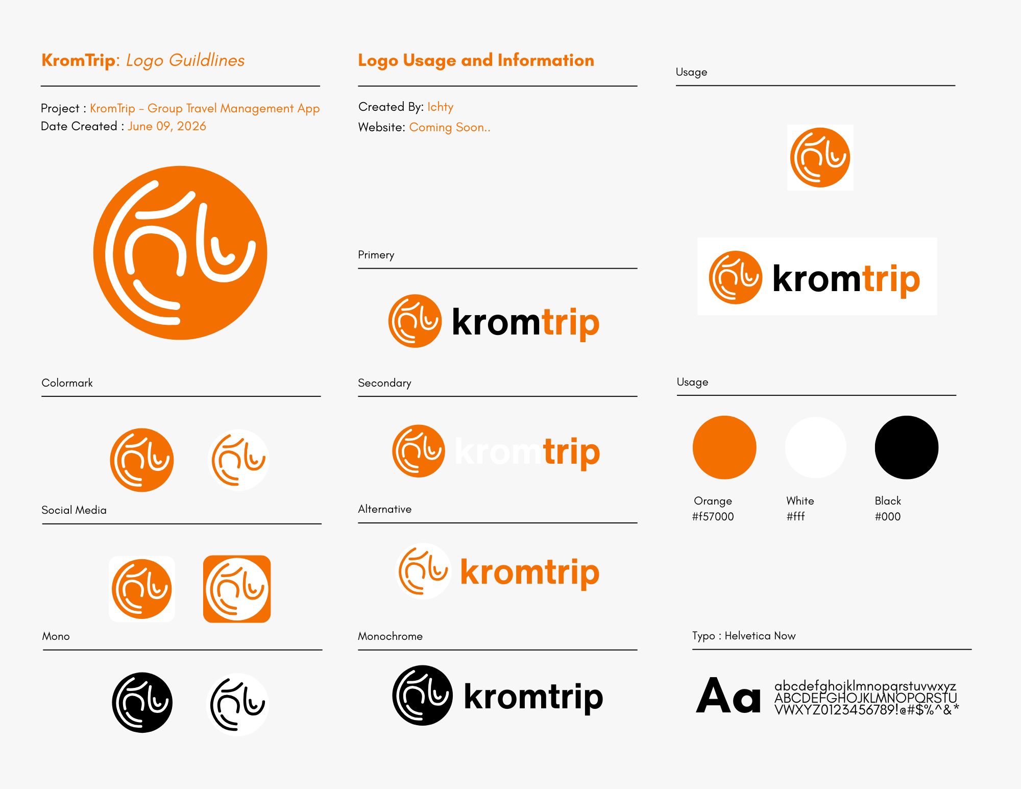 KromTrip logo and brand guidelines